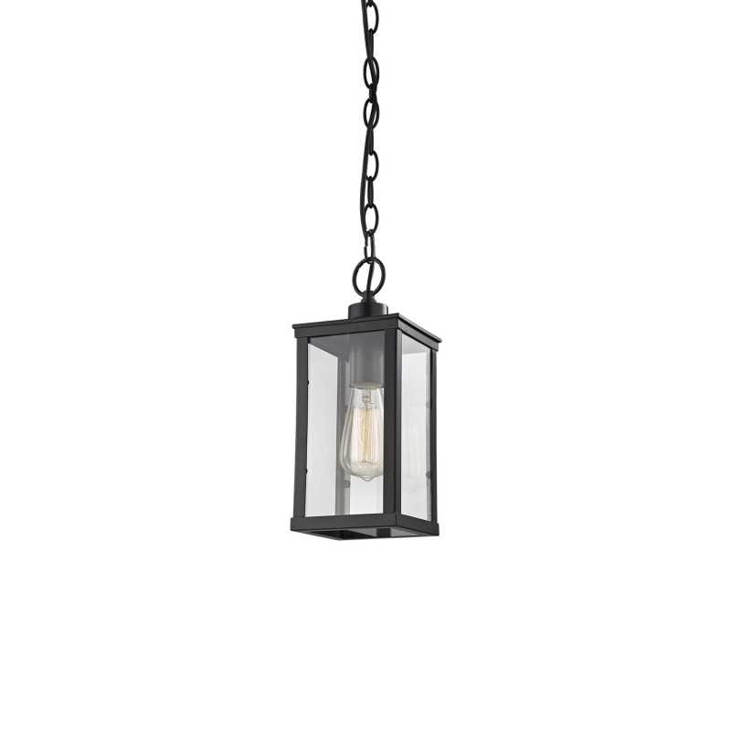 Pendente simples SANSE em ferro E27 LED na cor preta