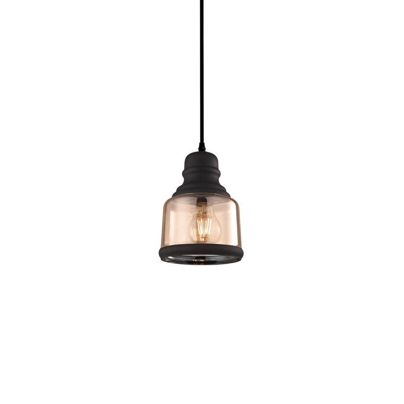 Pendente simples GORCE com cristal LED E27 na cor âmbar