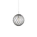 Pendente simples PERREY em ferro E27 LED cor cromada brilhante