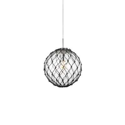 Pendente simples PERREY em ferro E27 LED cor cromada brilhante