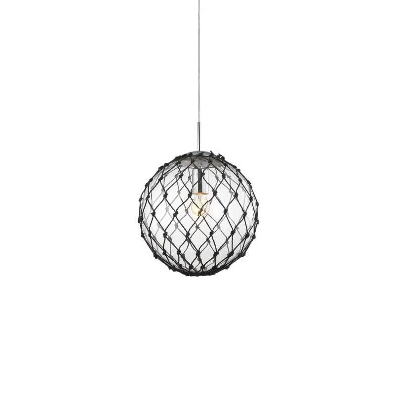 Pendente simples PERREY em ferro E27 LED cor cromada brilhante