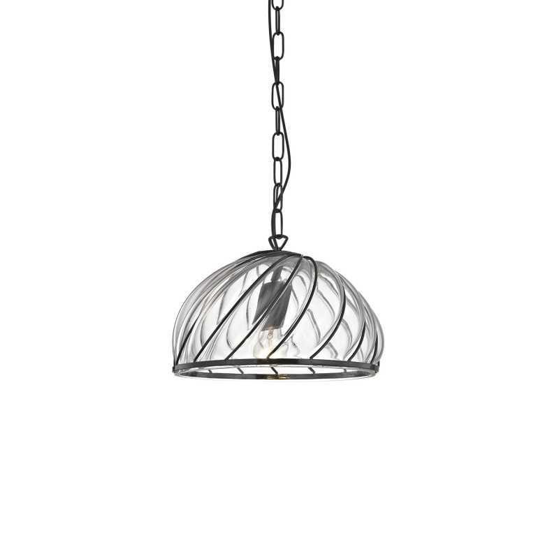 Pendente simples MURGEY em ferro com LED E27 na cor preta.