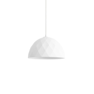 Pendente simples TONNE metal E27 LED cor branca