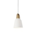Pendente simples CASSOU em madeira E27 LED cor branca