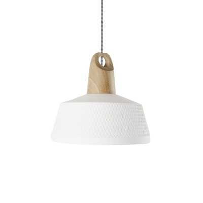 Pendente simples BALAS em madeira E27 LED cor branca