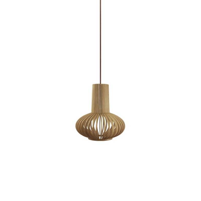 Pendente simples de madeira MCLE E27 LED cor de madeira