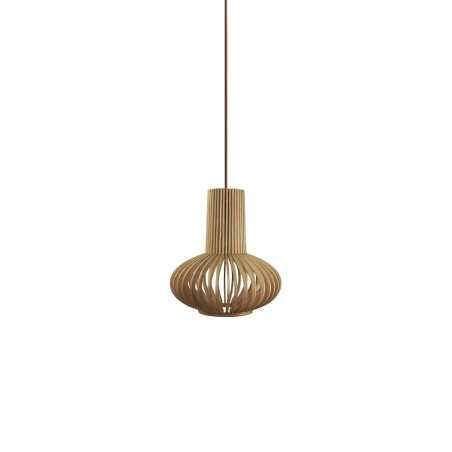 Pendente simples de madeira MCLE E27 LED cor de madeira