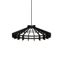 Pendente simples BRAIS em madeira E27 LED cor preta