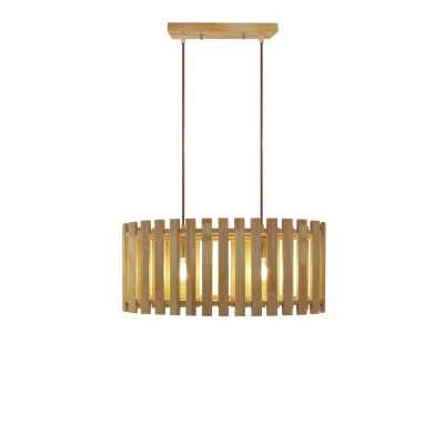 Pendente simples NOYAN em madeira E27 LED cor de madeira