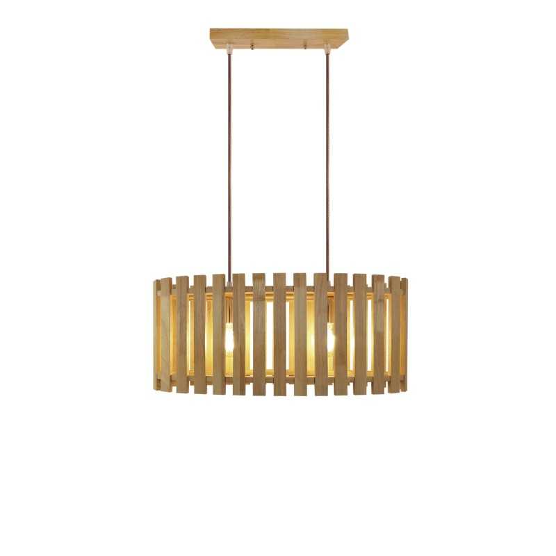 Pendente simples NOYAN em madeira E27 LED cor de madeira
