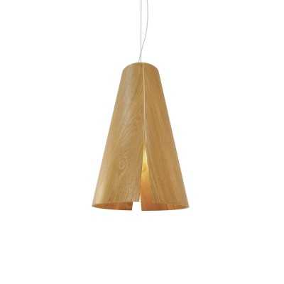 Pendente simples BRAIN em madeira E27 LED cor de madeira
