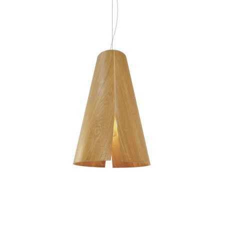 Pendente simples BRAIN em madeira E27 LED cor de madeira