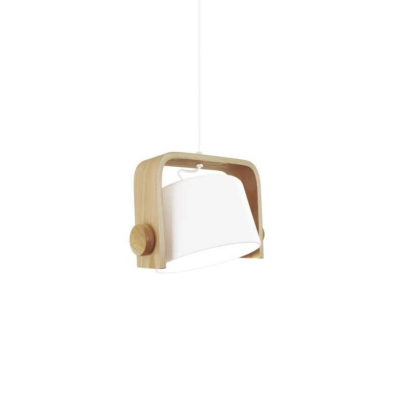 Pendente simples CAMAS em madeira E27 LED cor branca