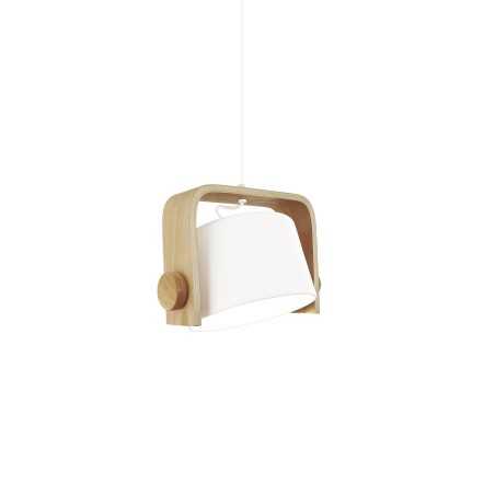 Pendente simples CAMAS em madeira E27 LED cor branca