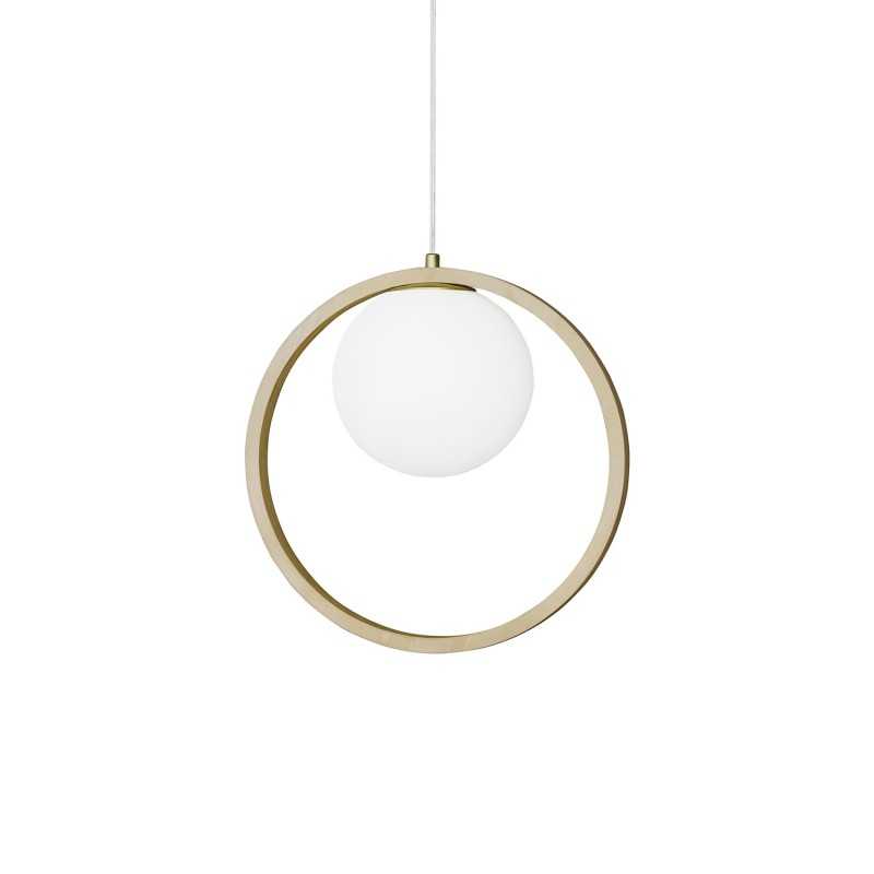 Pendente simples BINON em madeira E27 LED cor de madeira
