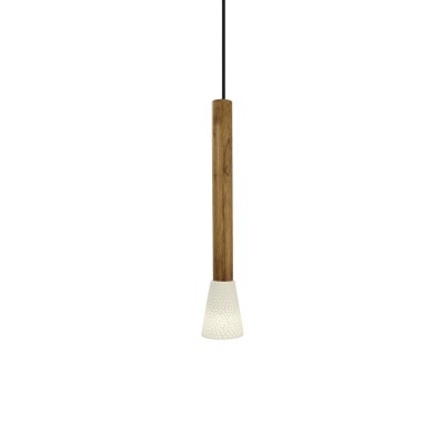 Pingente simples TREAU madeira E14 LED cor de madeira