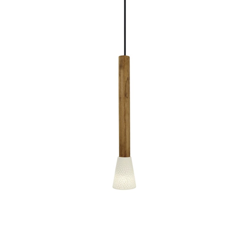 Pingente simples TREAU madeira E14 LED cor de madeira
