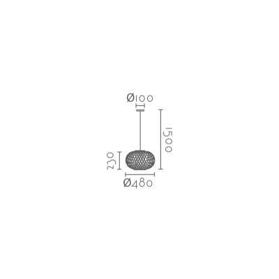 Pendente simples ROHAN de bambu E27 LED