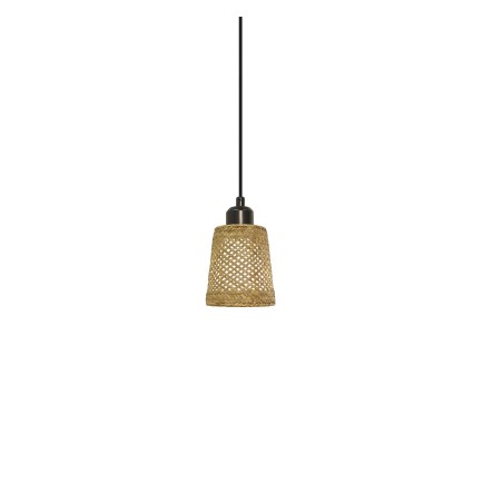 Pendente simples LIZAN em vime E14 LED cor madeira