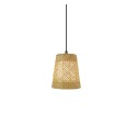 Pendente simples REAUD vime E27 LED cor madeira