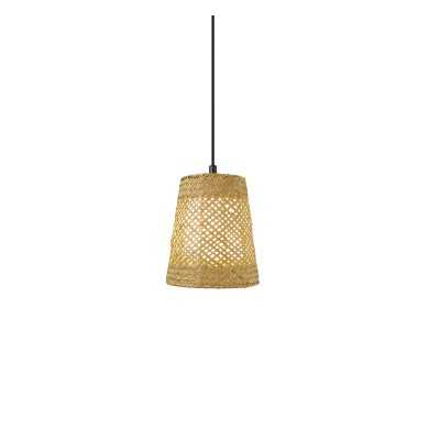 Pendente simples REAUD vime E27 LED cor madeira