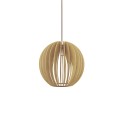 Pendente simples MOUSTER em madeira E27 LED cor de madeira