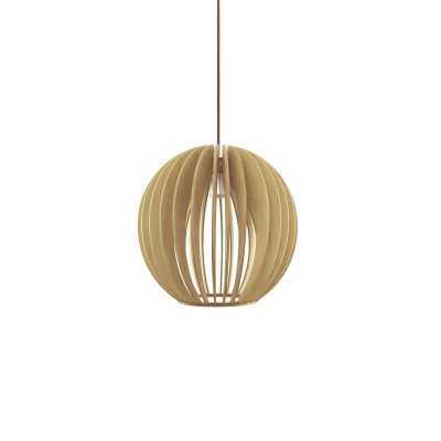 Pendente simples MOUSTER em madeira E27 LED cor de madeira