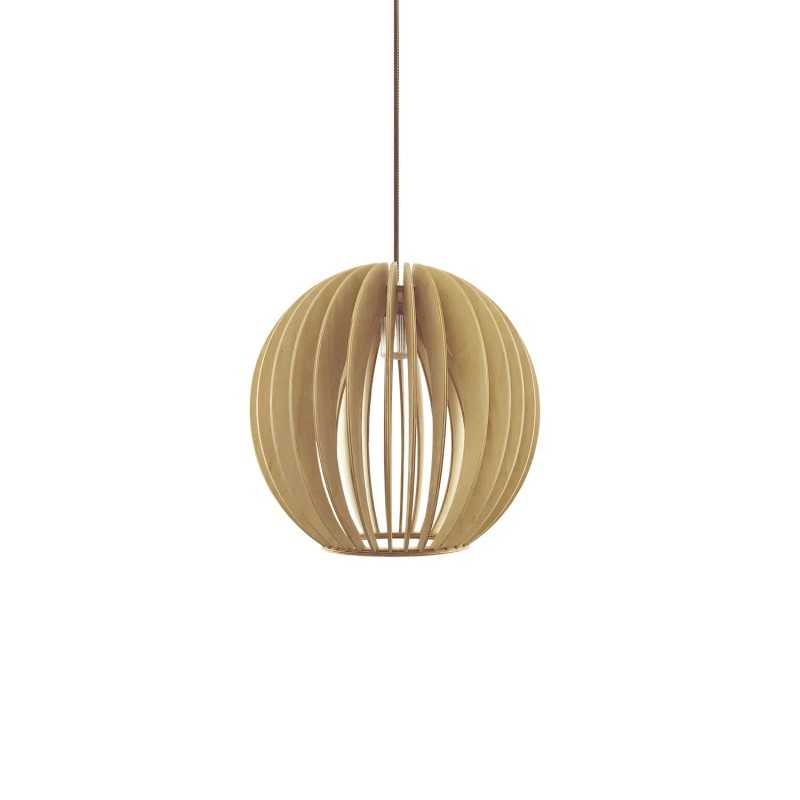 Pendente simples MOUSTER em madeira E27 LED cor de madeira