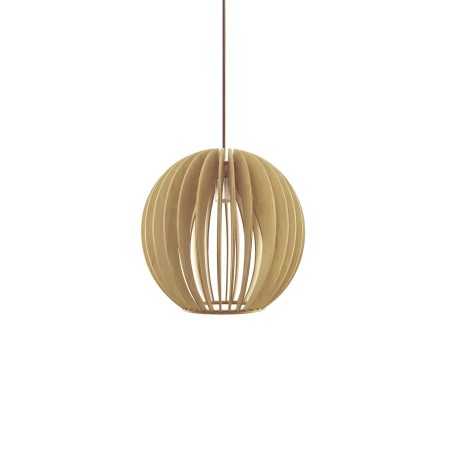 Pendente simples MOUSTER em madeira E27 LED cor de madeira