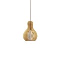 Pendente simples DURET em madeira com LED E27 cor de madeira.