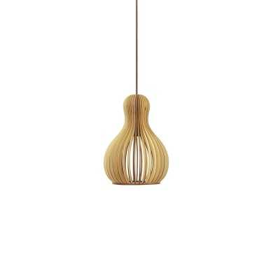 Pendente simples DURET em madeira com LED E27 cor de madeira.