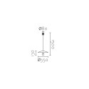 Pendente simples DORREA em alumínio LED 3W+6W 430Lm branco.