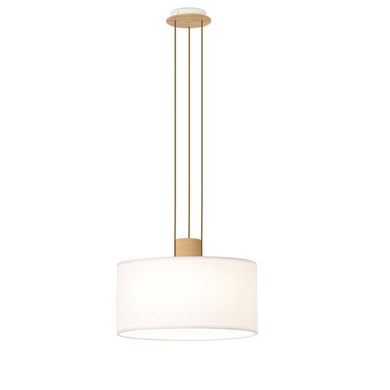 Pendente simples VALS em madeira E27 LED cor branca.