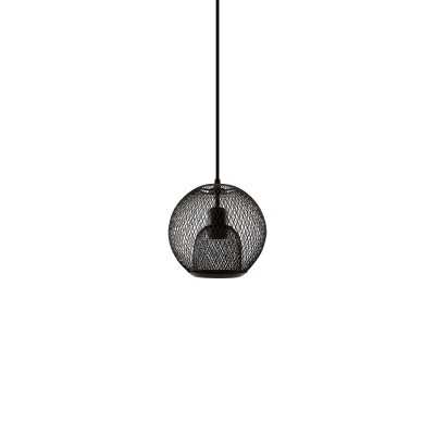Pendente simples DOUMIS em ferro E27 LED cor preta