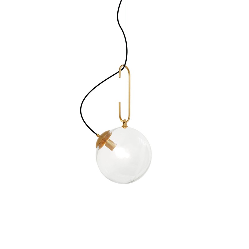 Pendente simples LAYER em metal E27 LED cor dourada