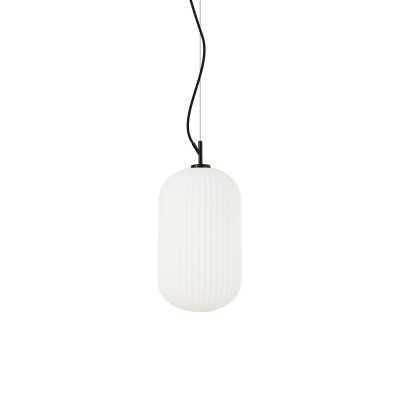 Pendente simples MUGUET em metal E27 LED cor preta