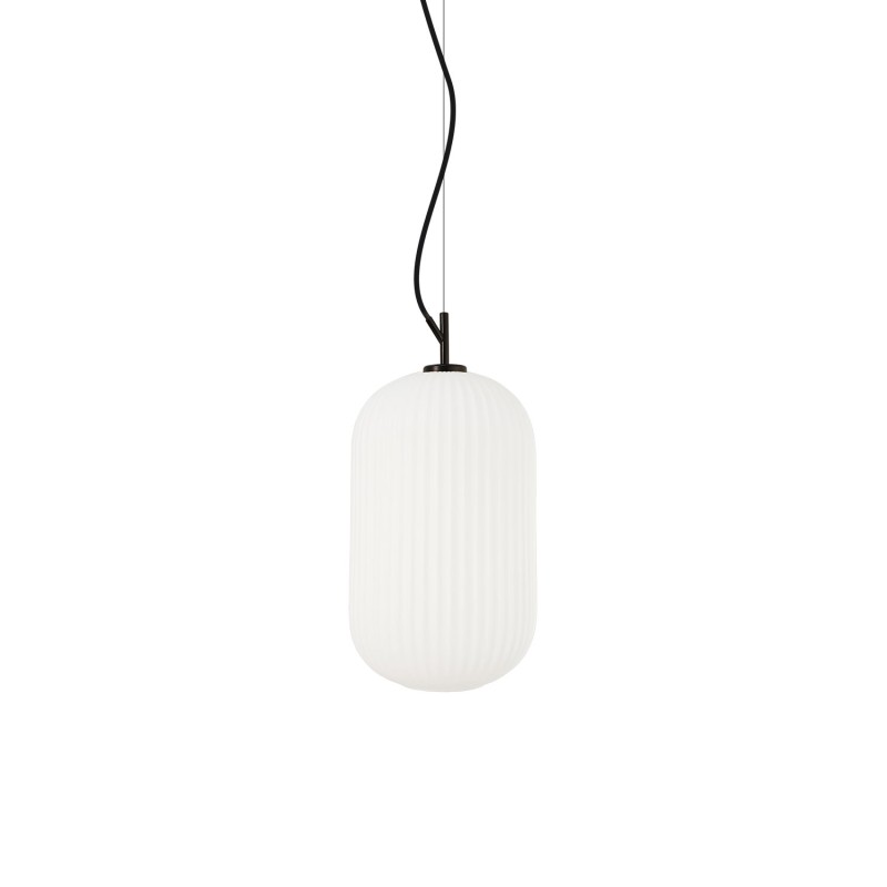 Pendente simples MUGUET em metal E27 LED cor preta