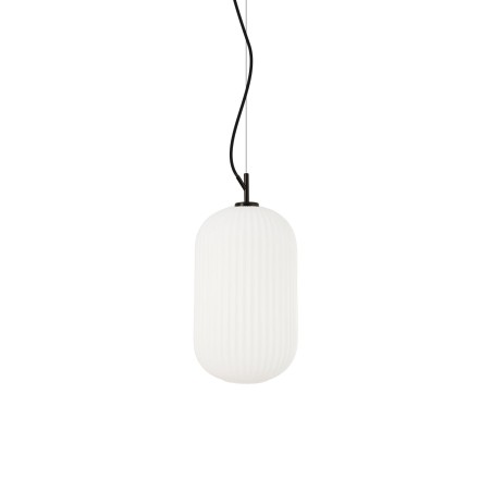 Pendente simples MUGUET em metal E27 LED cor preta