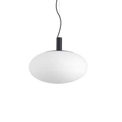 Pendente simples de metal CARTELS com LED E27 na cor preta.