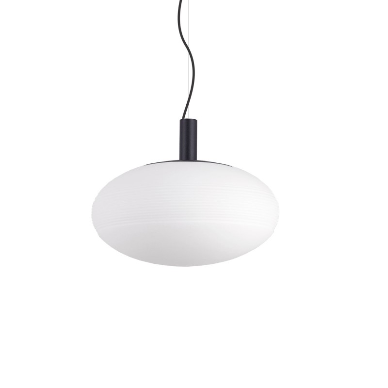 Pendente simples de metal CARTELS com LED E27 na cor preta.