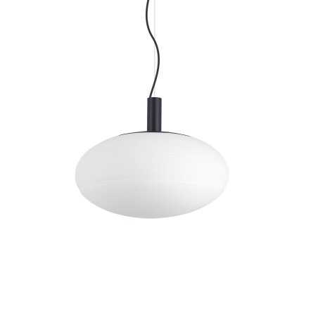 Pendente simples de metal CARTELS com LED E27 na cor preta.