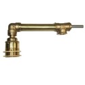 Cotovelo de metal de bronze com ângulo para tubo de 20mm com 3 saídas.
