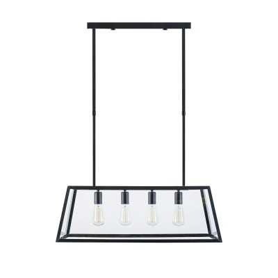 Pendente múltiplo MONAS em ferro E27 LED cor preta