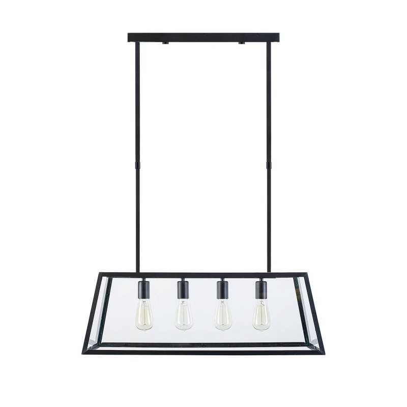 Pendente múltiplo MONAS em ferro E27 LED cor preta