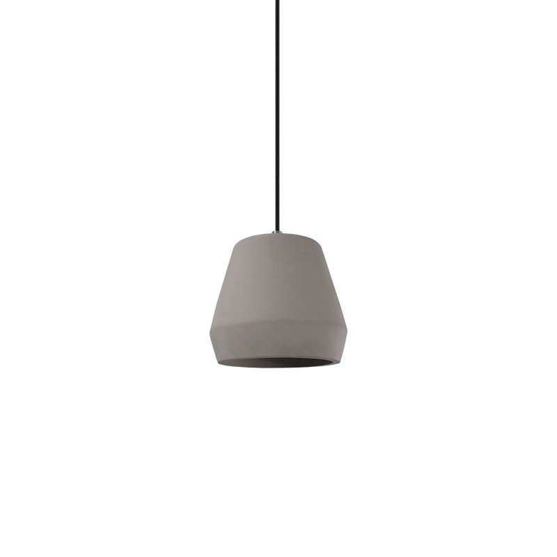 Pendente simples BRODE cimento E27 LED cor cimento
