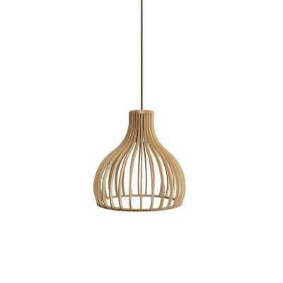 Pendente simples TORCY em madeira E27 LED cor de madeira