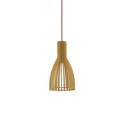 Pendente simples POIXE em madeira E27 LED