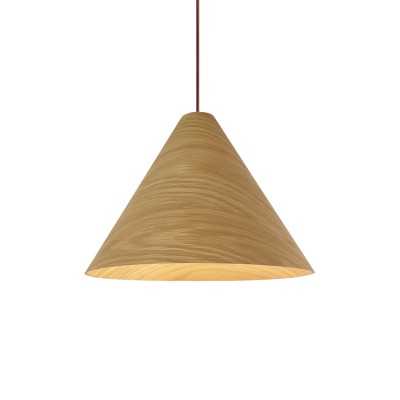 Pendente simples KERVAU em madeira E27 LED cor de madeira