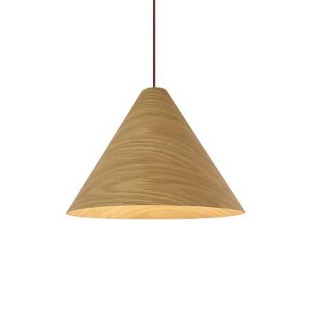 Pendente simples KERVAU em madeira E27 LED cor de madeira