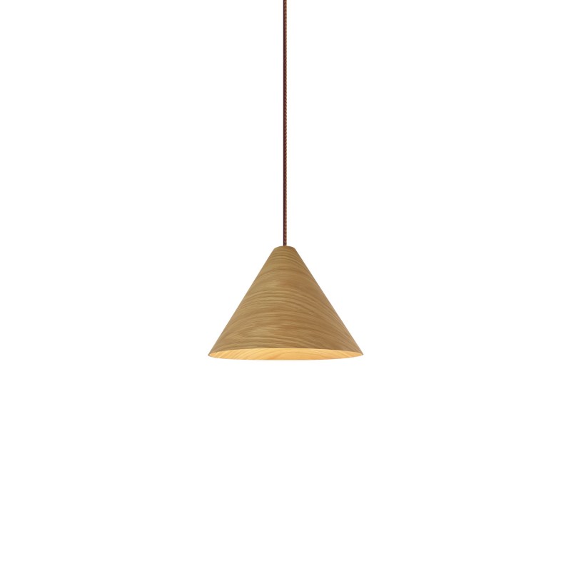 Pendente simples LUNET em madeira E27 LED cor de madeira